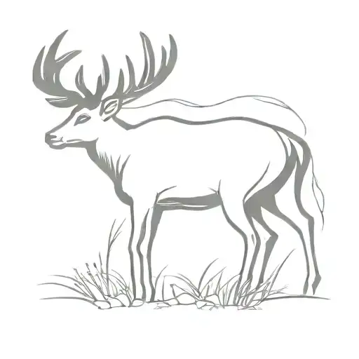 Silhouette Buck Standing Tall