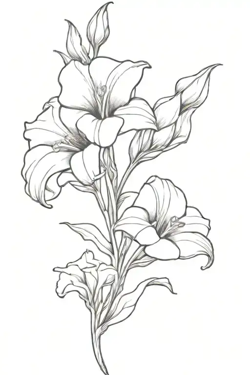 Morning Glory And Gladiolus