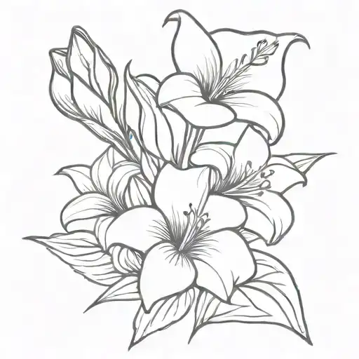 Morning Glory And Gladiolus Bouquet