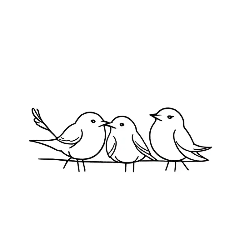 3 Little Birds Sitting Together