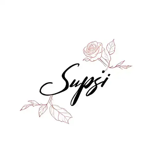 Supsi Name In Hidden Tattoo Design In Rose
