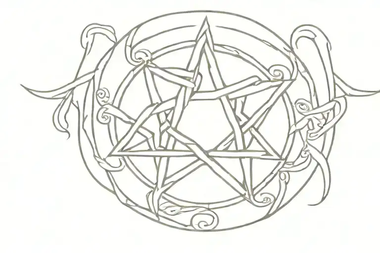 Celtic Pentagram Inside A Circle