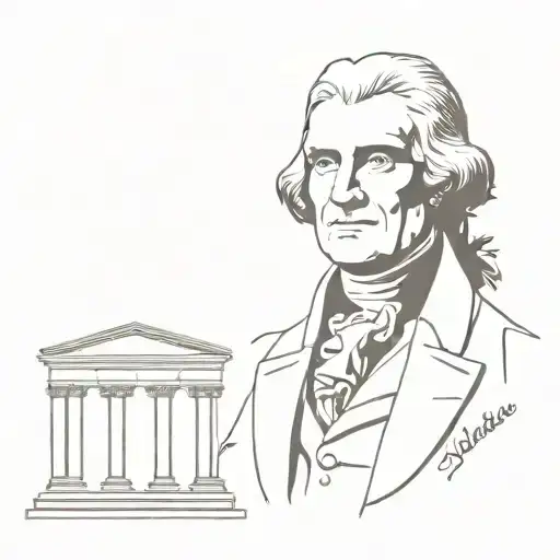 Thomas Jefferson With Slaves And Declaration Of Independence