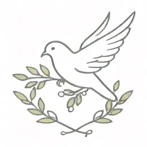 Dove With Olive Branch And Pearls