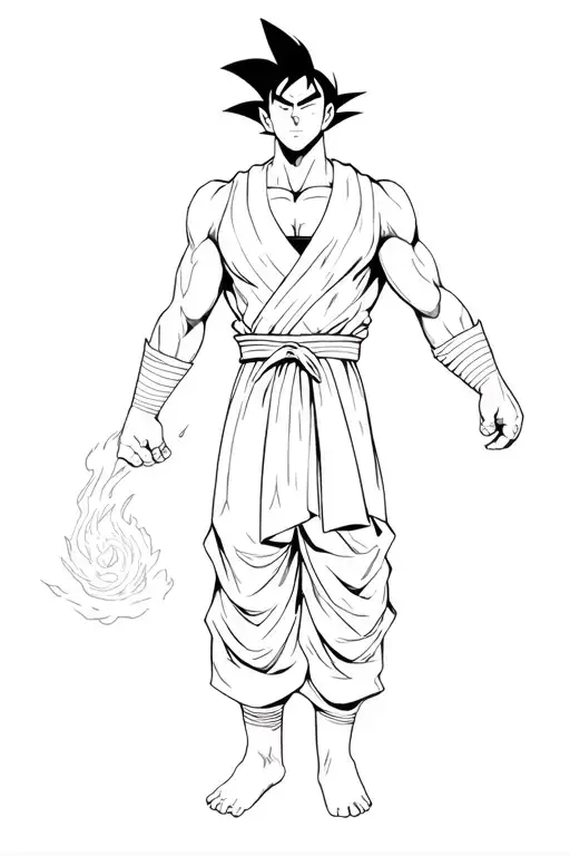 Man Standing Harnsessing Power Like Goku Dragon Ball