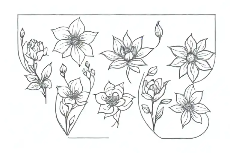 Finger Tattoo Flowers