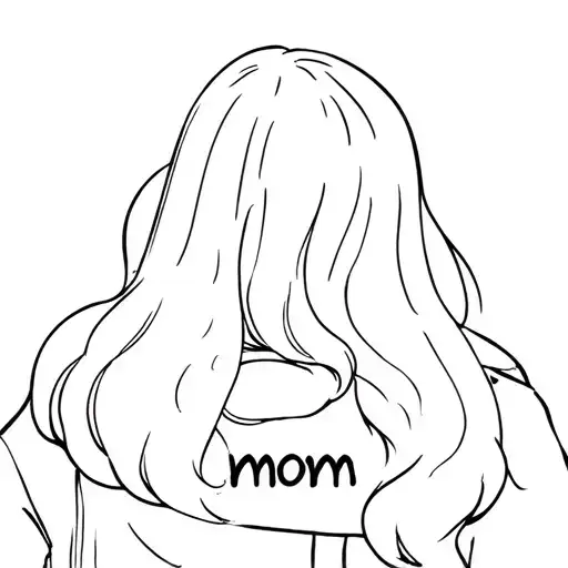 Pinup Blonde Long Hair Facing Away Looking Back With Ms Piggy Face And A Black Jacket That Says Mom