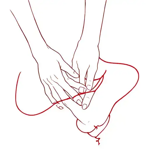Two Hands With A Red String