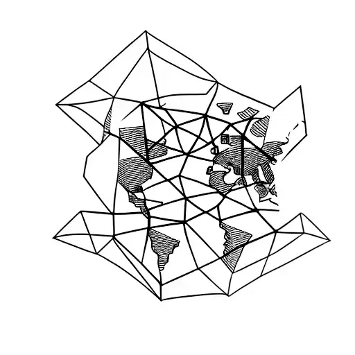 A Minimalist Tattoo Of A Paper Airplane Flying Through A Map Of The World