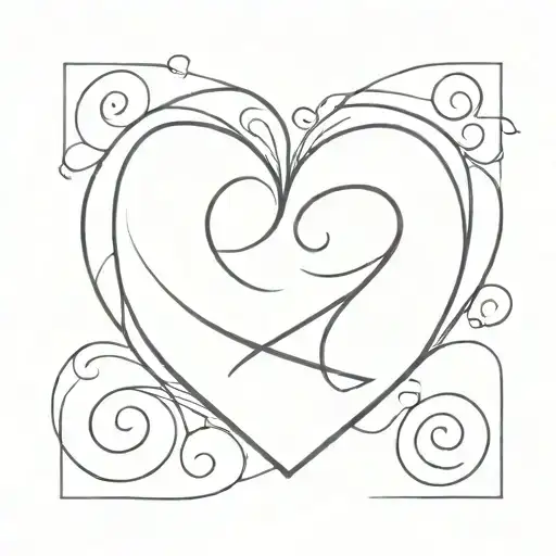Heart With Number 7 Letters J And R