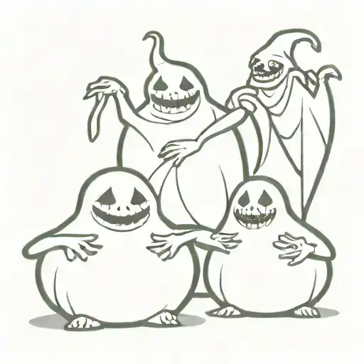 Simple Design Of The Oogie Boogie Boys From Nightmare Before Christmas For Three Sisters