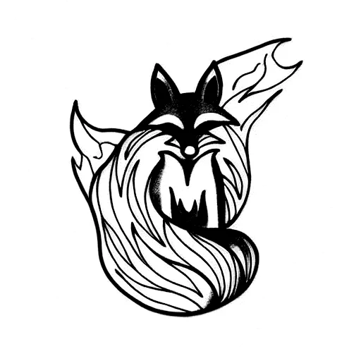 Fox Spirit In A Blue Flame