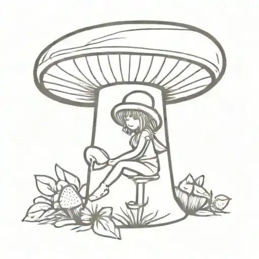 Simple Drum With Mushroom Fairy