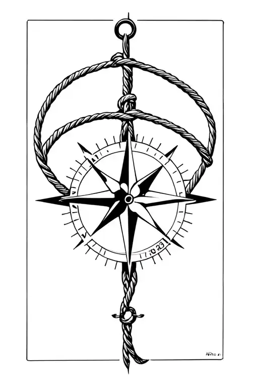 Boat Anchor Compass Rope Shark