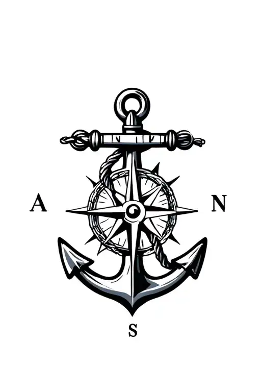 Boat Anchor Compass Rope Shark