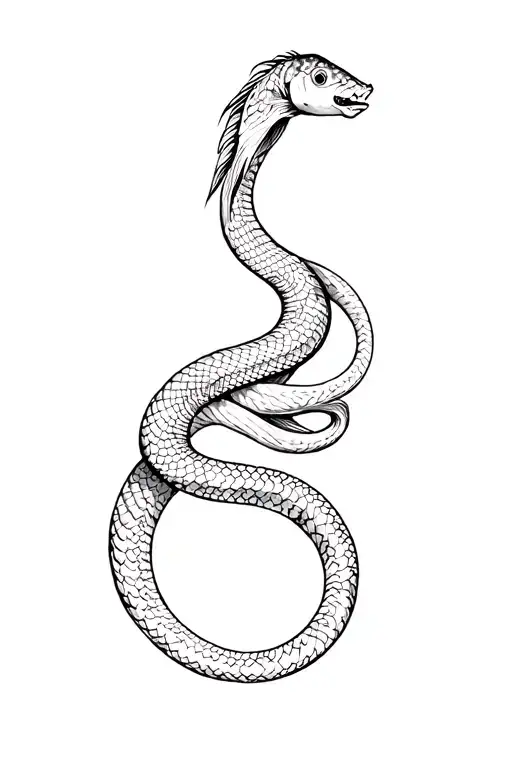 Snake Wrapped Around Fish