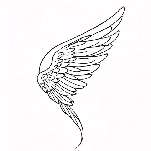 Fine Line Wave Into Angel Wing Attached