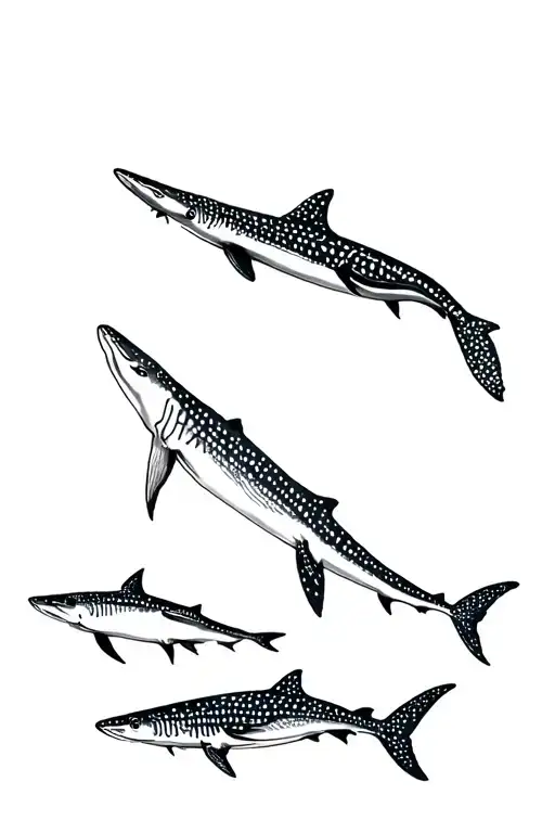 3 Whale Sharks Swimming