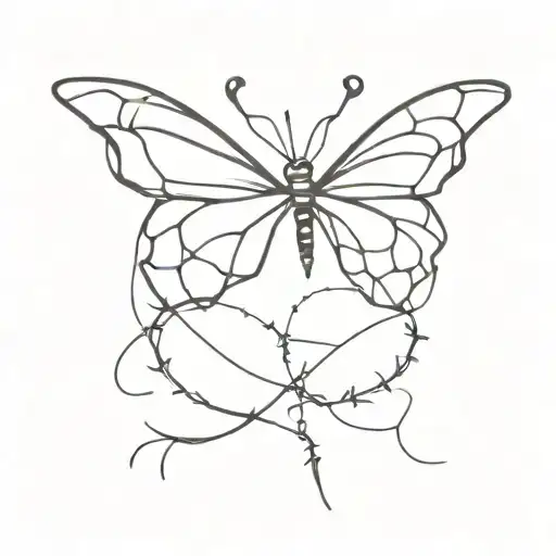 Butterfly And Barbed Wire