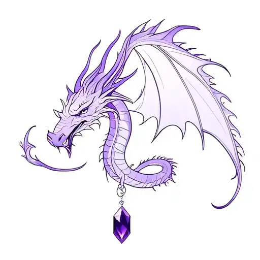 Purple Dragon With Amethyst