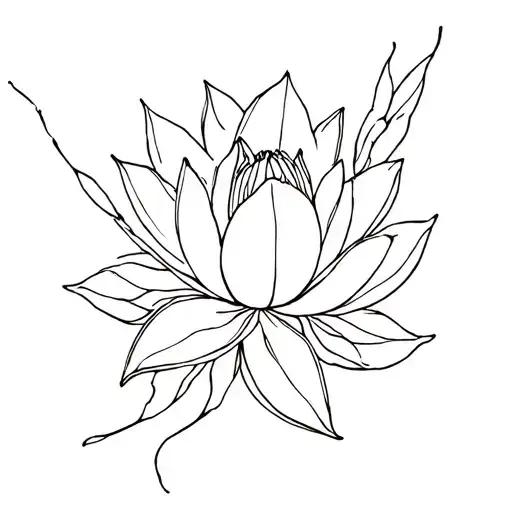 Oak Leaves And Lotus Flower