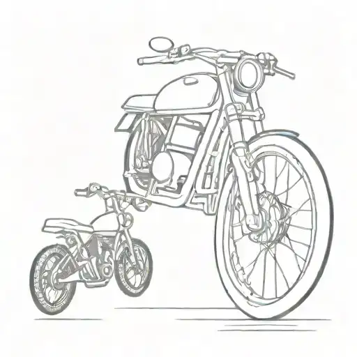 Semi Colon And Motorbike Doing A Wheelie