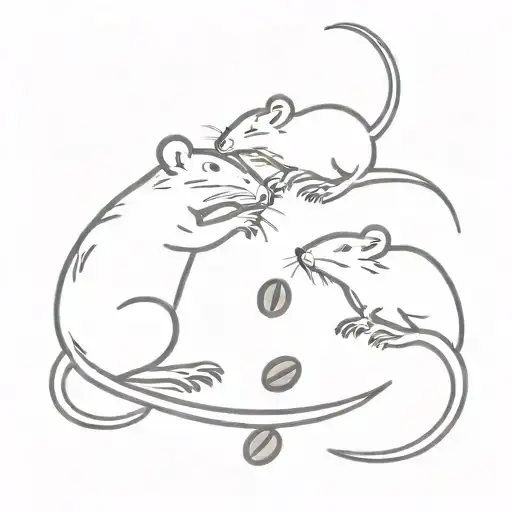 Two Rats Combining To Form A Coffee Bean