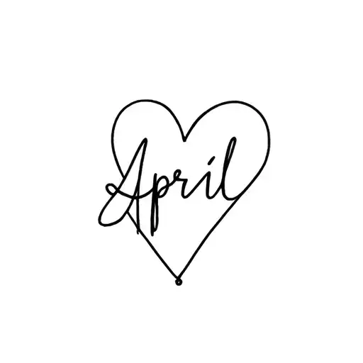 Name April With A Heart Next To It