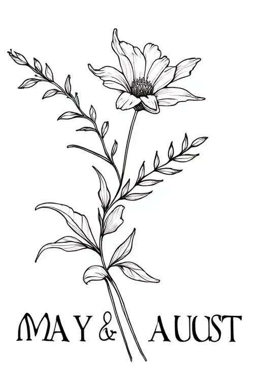 May And August Birth Flower Wraparound