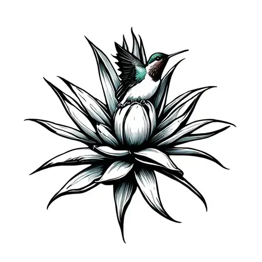 Agave With A Hummingbird