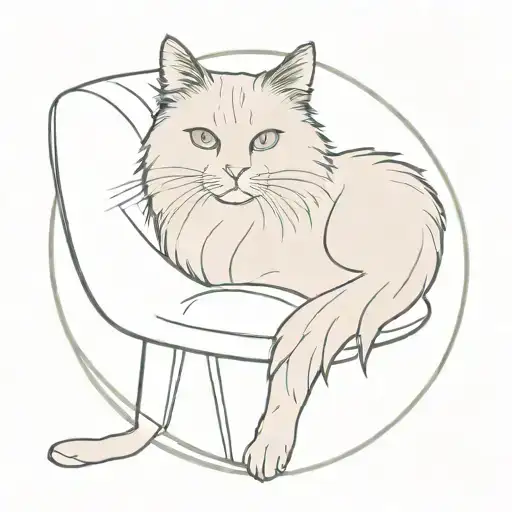 Nebelung Cat Sitting In A Round Chair