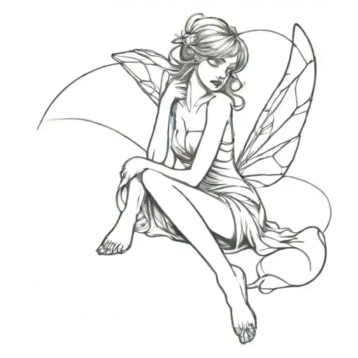 Fairy Sitting Forward Crossed Leggs