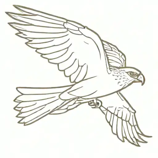 Golden Falcon In Flight