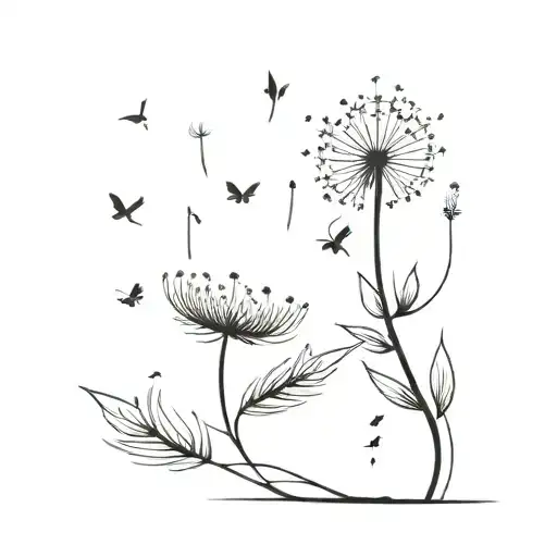 Dandelion With Butter Fly