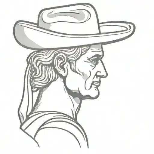 Roman Statue With Cowboy Hat