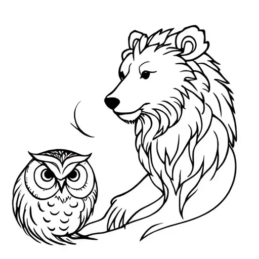 Bear And Owl And Lion