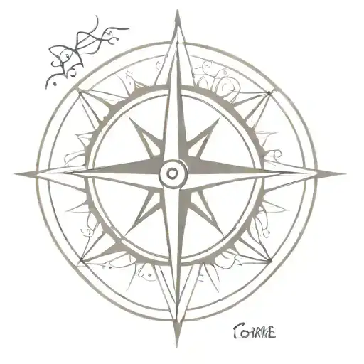 Compass Rose With Intricate Details