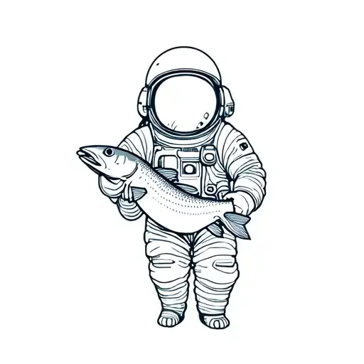 Astronaut Holding A Salmon