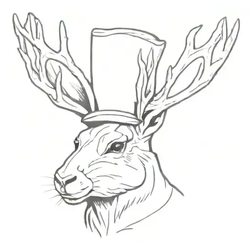 Jackalope Wearing Hat