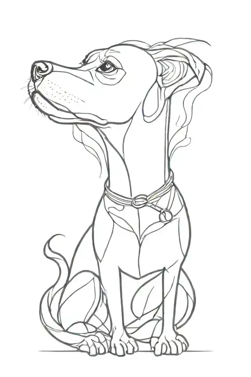 Unalome With Dog Outline