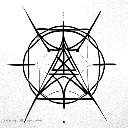 Sacred Geometry Fineline With Hawk