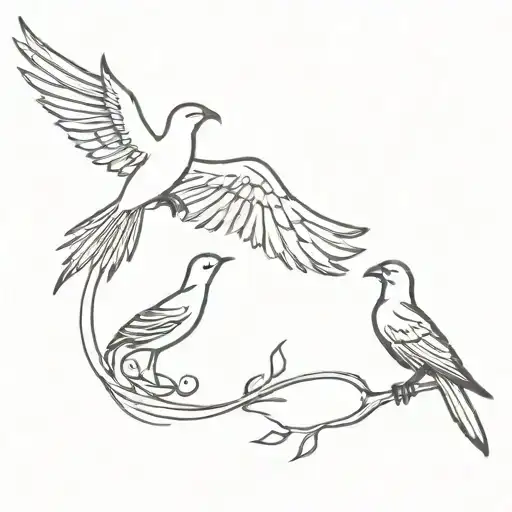 Phoenix Rising And Scorpion And Swallow Bird Flying Keep All 3 Animals Separate