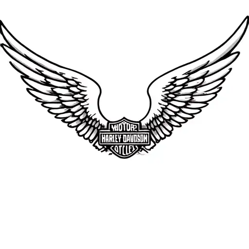 Softtail Harley Davidson With Angel Wings