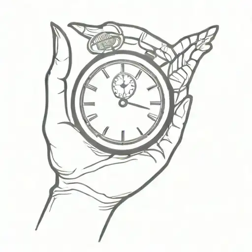 Skeleton Hand Holding Stopwatch