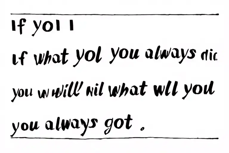 If Yoi Do What You Always Did You Will Get What You Always Got