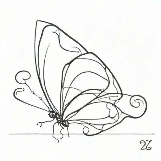 A Butterfly That Incorporates The Numbers 224 Infinity Symbol