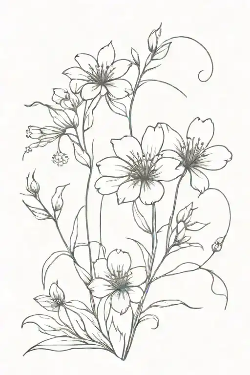 I Want A Wild Flower Bouquet With A Bow And Semi Colon