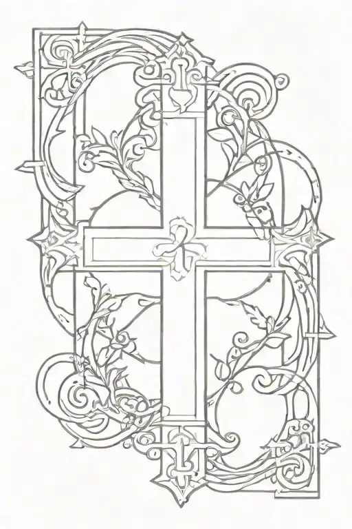 Cross With Roman Numerals In The Middle