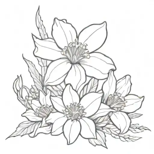 Daffodil And Chrysanthemum Bouquet With A Bow Tying It Together