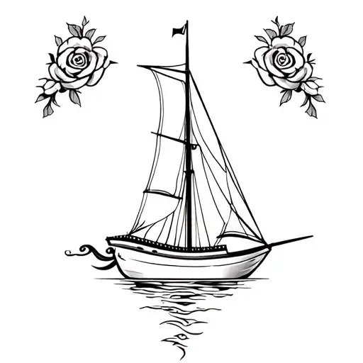 Tudor Rose And Sail Boat